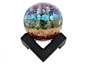 Colors of the Chakra Multi-Stone in Resin Sphere with stand