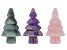 Carved Pine Tree Figurine Set of 3 in Amethyst, Gray Labradorite, and Rose Quartz