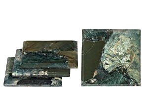 Moss Agate Square Coaster Set of 4