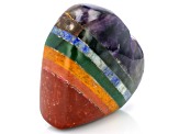 Colors of the Chakra Gemstone Heart Appx 70-75mm