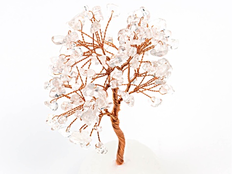 Clear Quartz Tree of Life Figurine with Quartz Base