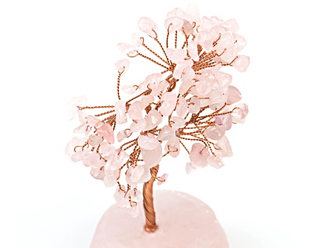 Rose Quartz Tree of Life Figurine with Rose Quartz Base - HDC122B | JTV.com