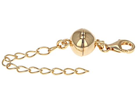 Magnetic Clasp Converter 18K Yellow Gold Over Sterling Silver Large With 2inch Extension Chain