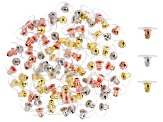 Bullet Clutch Earring Backs with Pad Set of 96 Pieces in Silver Tone, Gold Tone, and Rose Gold Tone