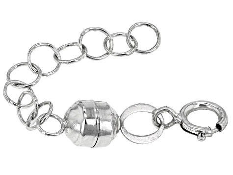 Magnetic Clasp Converter in 10k White Gold With 1 inch Extension Chain