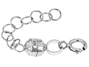 Magnetic Clasp Converter in 10k White Gold With 1 inch Extension Chain