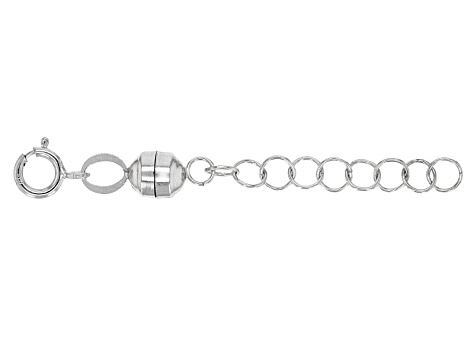 Magnetic Clasp Converter in 10k White Gold With 1 inch Extension Chain