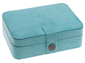 Jewelry Box Giana Plush Fabric Aqua