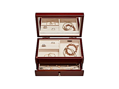 Wooden Jewelry Box Brynn in Walnut Finish