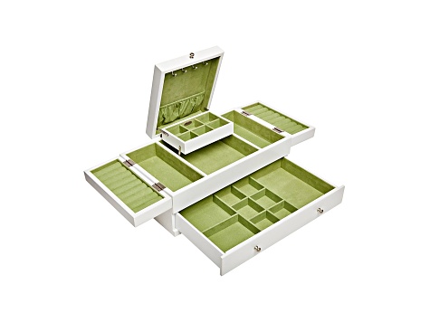 Wooden Jewelry Box Everly in White Finish