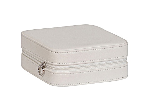 Travel Jewelry Box Dana in Faux Leather in Ivory
