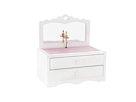 Wooden Musical Jewelry Box Kelby in White