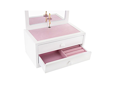 Wooden Musical Jewelry Box Kelby in White