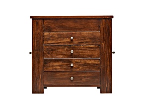 Wooden Jewelry Box Makenna in Rustic Walnut Finish