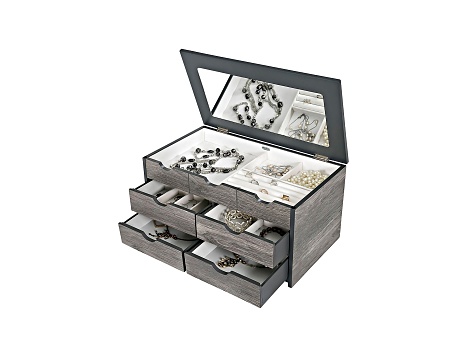 Wooden Jewelry Box Coventry in Oceanside Grey Finish