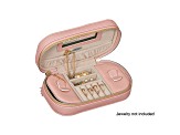 Travel Jewelry Case Lucy in Pink Faux Leather