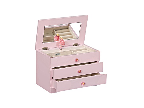 Wooden Ballerina Musical Jewelry Box Alice in Pink