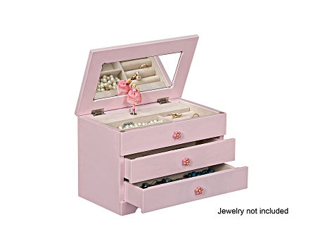 Wooden Ballerina Musical Jewelry Box Alice in Pink