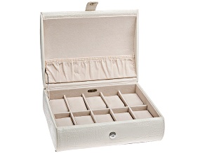 Jewelry Box Adriana Croco Faux Ivory Leather