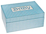 Keepsakes Box Darby Blue Fabric Baby
