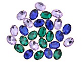 Pre-Owned Multi-Color Glass Connectors Set of 27 Pieces in 3 Colors in Gold Tone