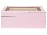 Pre-Owned WOLF Stackable Jewelry Box with Window and LusterLoc (TM) in Blush Pink