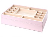 Pre-Owned WOLF Stackable Jewelry Box with Window and LusterLoc (TM) in Blush Pink