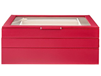 Picture of Pre-Owned WOLF Stackable Jewelry Box with Window and LusterLoc (TM) in Red