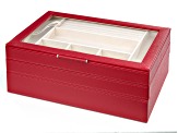 Pre-Owned WOLF Stackable Jewelry Box with Window and LusterLoc (TM) in Red