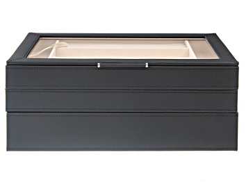 Picture of Pre-Owned WOLF Stackable Jewelry Box with Window and LusterLoc (TM) in Black