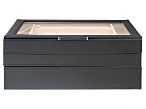 Pre-Owned WOLF Stackable Jewelry Box with Window and LusterLoc (TM) in Black
