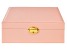 Pre-Owned Pink Faux Leather Lockable Jewelry Box with Removable Stacking Interior Layer