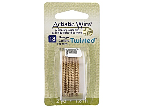 Pre-Owned Twisted Artistic Wire in Brass Gold Tone 18 Gauge Appx 1mm in Diameter Appx 2 Yards Total