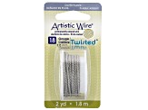 Pre-Owned Twisted Artistic Wire in Stainless Steel Tone 18 Gauge Appx 1mm Diameter Appx 2 Yards Tota