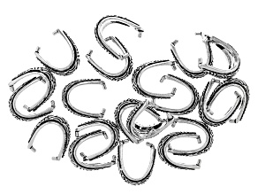 Pre-Owned Antiqued Silver Tone Spiral Pinch Bail Set of 20