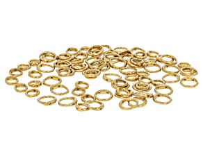 Pre-Owned 18K Gold Over Stainless Steel Double Drilled Jump Ring Set of 80