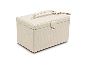 Caroline Large Jewelry Box Ivory By Wolf
