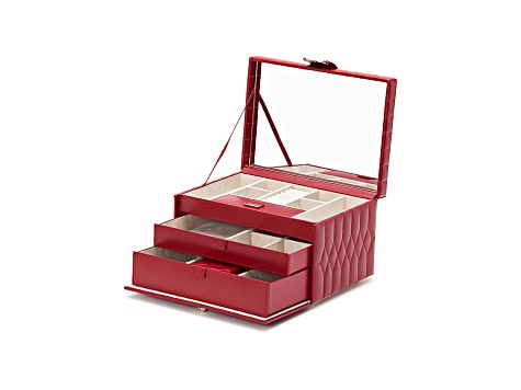 Caroline Medium Jewelry Box Red By Wolf - WJB044 | JTV.com