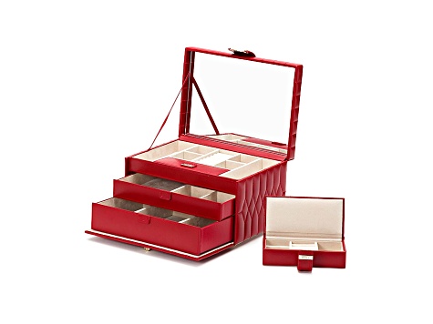 Caroline Medium Jewelry Box Red By Wolf