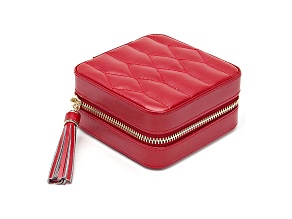Caroline Zip Jewelry Case Red By Wolf
