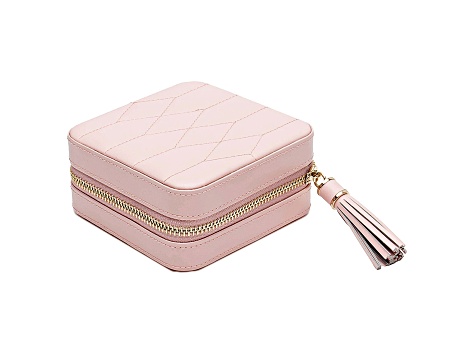 Caroline Zip Jewelry Case Rose Quartz By Wolf