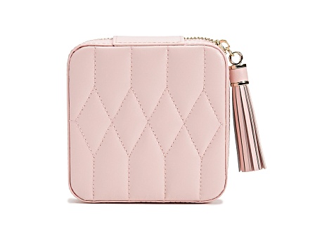 Caroline Zip Jewelry Case Rose Quartz By Wolf