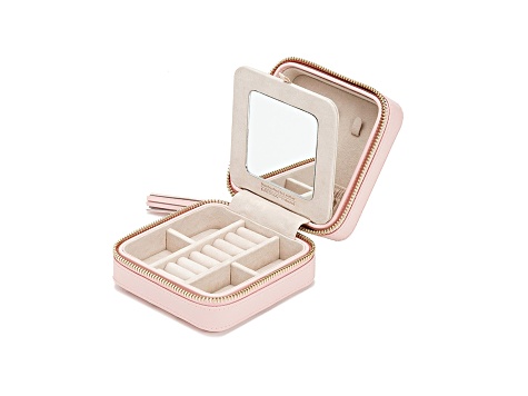 Caroline Zip Jewelry Case Rose Quartz By Wolf
