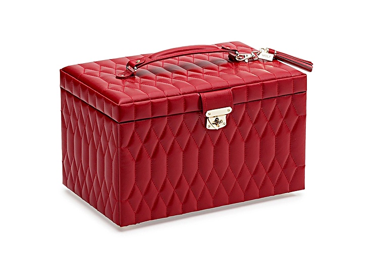 Caroline Large Jewelry Box Red By Wolf - WJB096