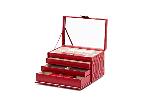 Caroline Large Jewelry Box Red By Wolf - WJB096 | JTV.com