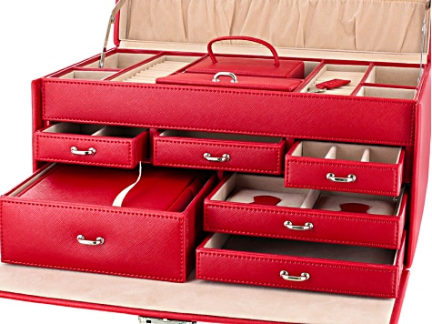 10 Set Boxes price £12.99 Red universal jewellery box with hinge 