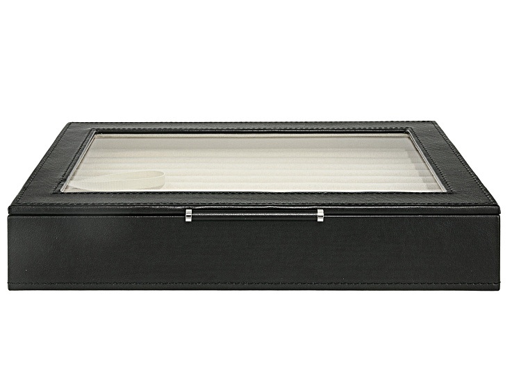 WOLF Medium Ring Box with Window and LusterLoc (TM) in Black