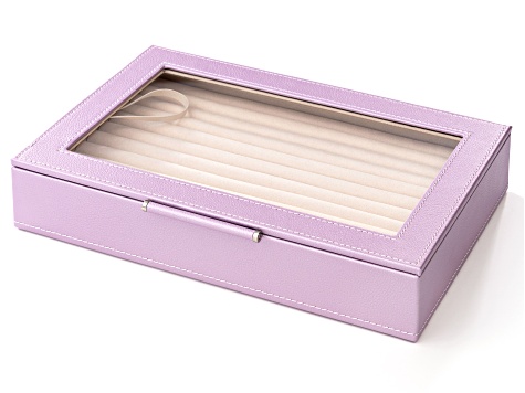 WOLF Medium Ring Box with Window and LusterLoc (TM) in Lavender Shimmer