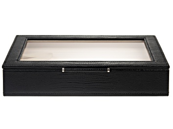 Picture of WOLF Medium Ring Box with Window and LusterLoc (TM) in Black Python