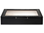 WOLF Medium Ring Box with Window and LusterLoc (TM) in Black Python